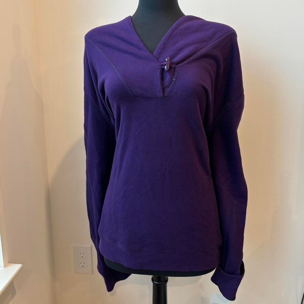 Merona Purple Long Sleeve Sweatshirt, Asymmetric Collar with Toggle 4X NWT
